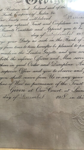 Commissioning Certificate for an Officer Dated Dec. 1, 1918 Great Britain Etc. - Picture 2 of 11