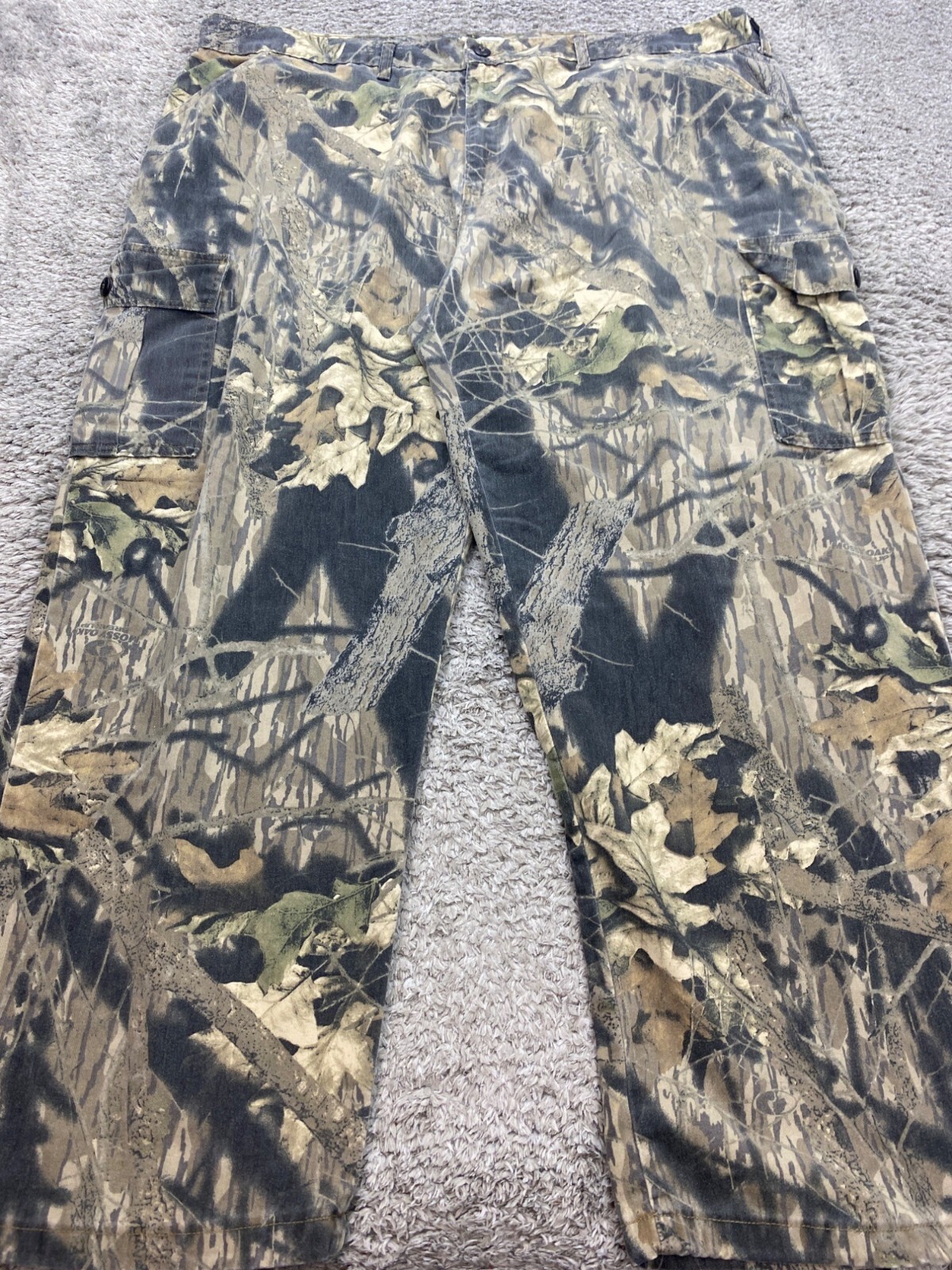 Vtg Jerzees Mossy Oak Camo Cargo Pants Mens 3XL Hunting Outdoor Made in USA