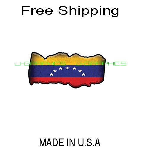 Venezuela Flag Sticker Decal Vinyl Country Tattered - Picture 1 of 2