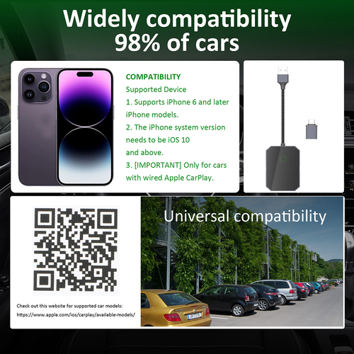 Adaptador inalámbrico CarPlay Dongle USB para Apple iOS 10+ reproductor de navegación automática para automóvil - Imagen 9 de 14