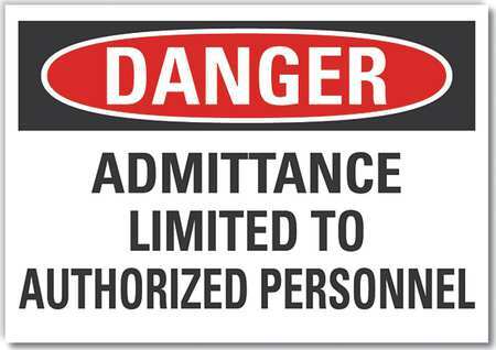 LYLE LCU4-0597-ED_10x7 Danger Sign,7 inx10 in,Non-PVC Polymer 455G48 - Picture 2 of 2
