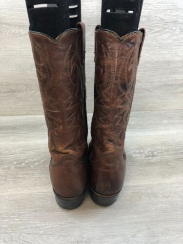 Texas Imperial Mens Western Boot 9 Brown Leather Cowboy Vintage Rodeo Shoes - Picture 3 of 12