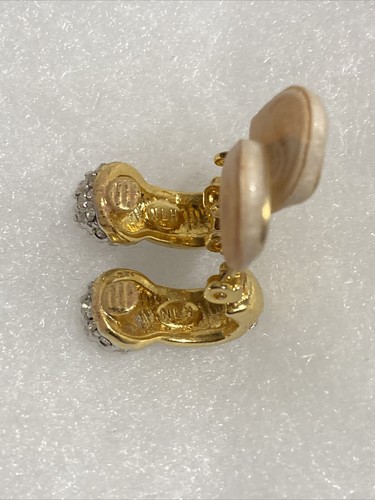 Vintage NLH Nat Landau Hyman Crystal Gold Tone Clip On Earrings - 第 6/9 張圖片