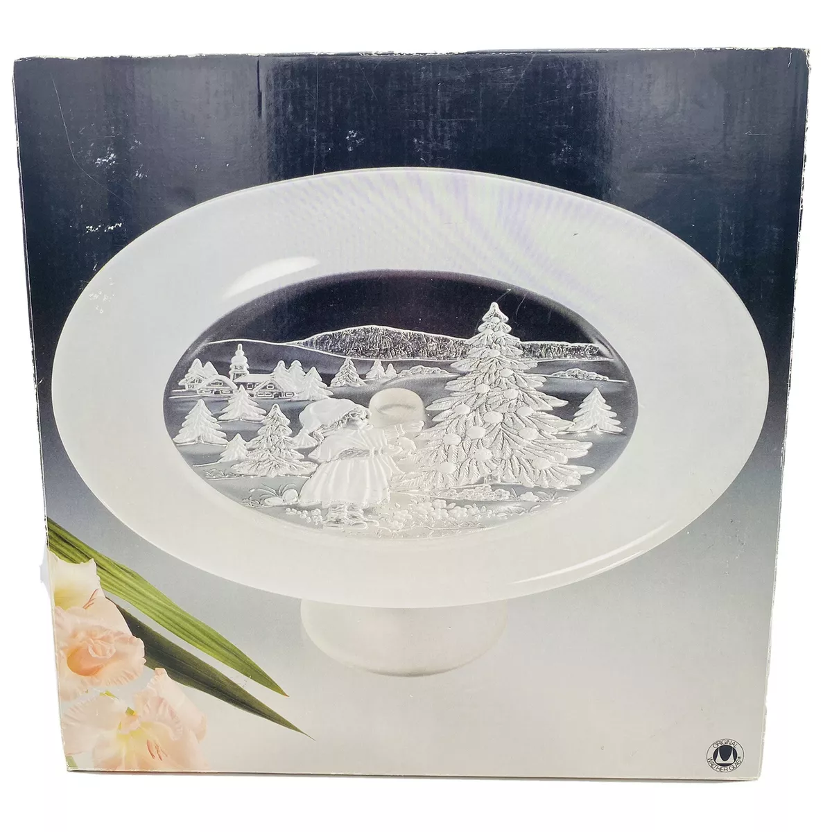 13” Footed Cake Plate Outdoor Winter Christmas Mikasa Walther-Glas Germany