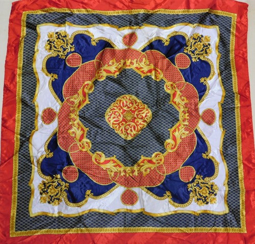Scarf 100% Pure Silk Vintage Women (1193) 88cm x 88cm - Picture 1 of 4