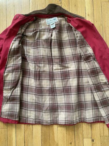 Cappotto vintage LL Bean donna 1x tela rossa velluto a coste fienile lavoro giacca abbigliamento da lavoro - Foto 7 di 11