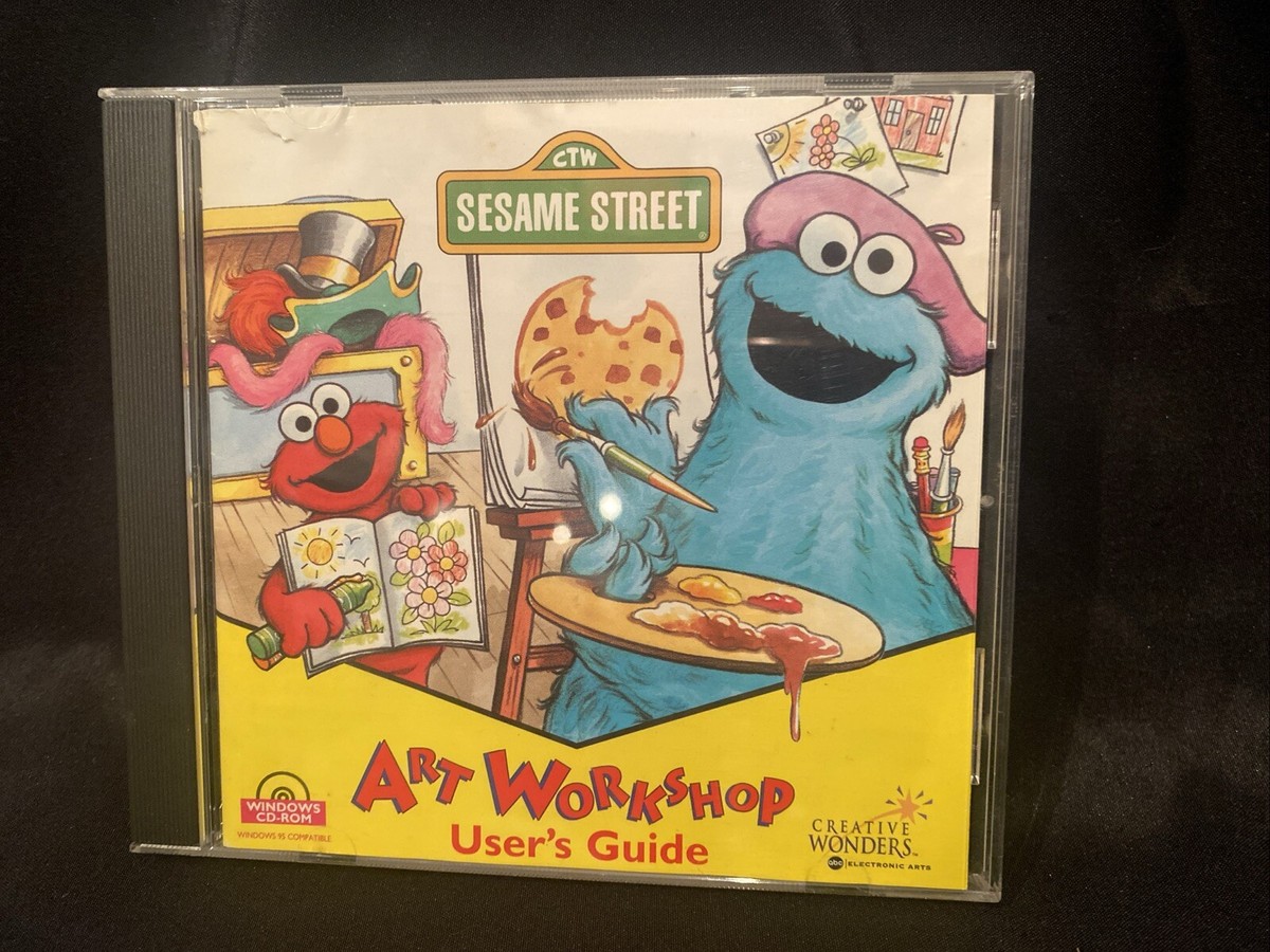 1997 Sesame Street Art Workshop CD Rom PC Vintage Creative