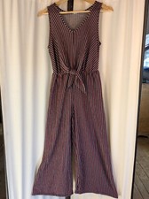 Caution to the Wind Anthopologie Sz small Knit Jumpsuit Wide Leg Striped Boho