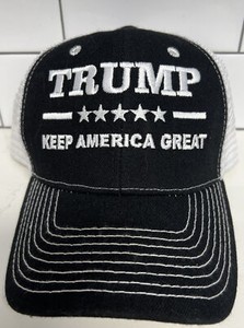 Trump ‘Keep America Great’ Adjustable Mesh Back and White Embroidered Cap