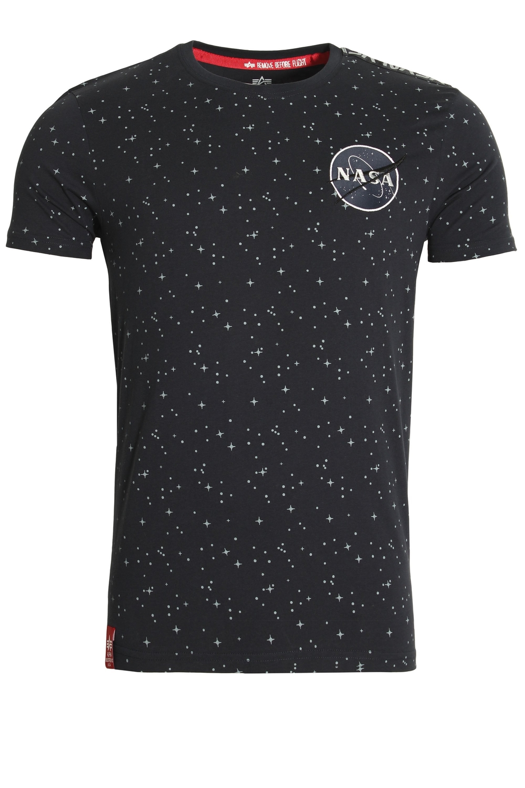 Mens T-Shirt ALPHA INDUSTRIES NASA Taped Star Print T-Shirt Rep bluee Mens T-Shirt ALPHA INDUSTRIES NASA Taped Star Print T-Shirt Rep bluee