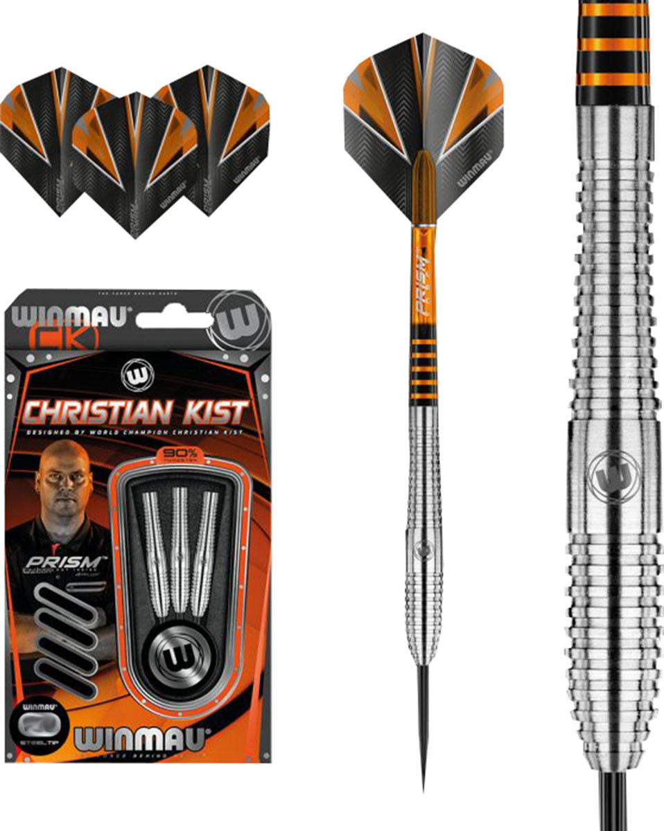 Christian Kist 90% Tungsten Steel Tip Darts by Winmau - 22g 24g 26g New Christian Kist 90% Tungsten Steel Tip Darts by Winmau - 22g 24g 26g New