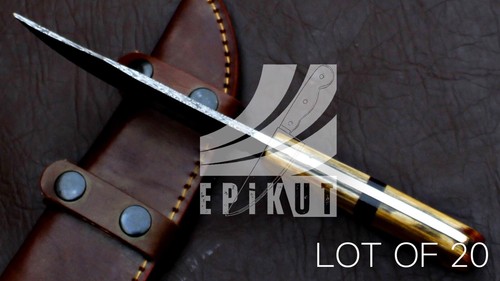 LOT OF 20 EPIKUT CUSTOM HANDMADE DAMASCUS STEEL  HUNTING SKINNER KNIVES EDC - Picture 5 of 5