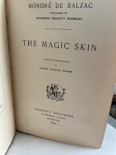 The Magic Skin by Honore De Balzac 1890 HC Roberts Brothers Boston - Picture 4 of 4