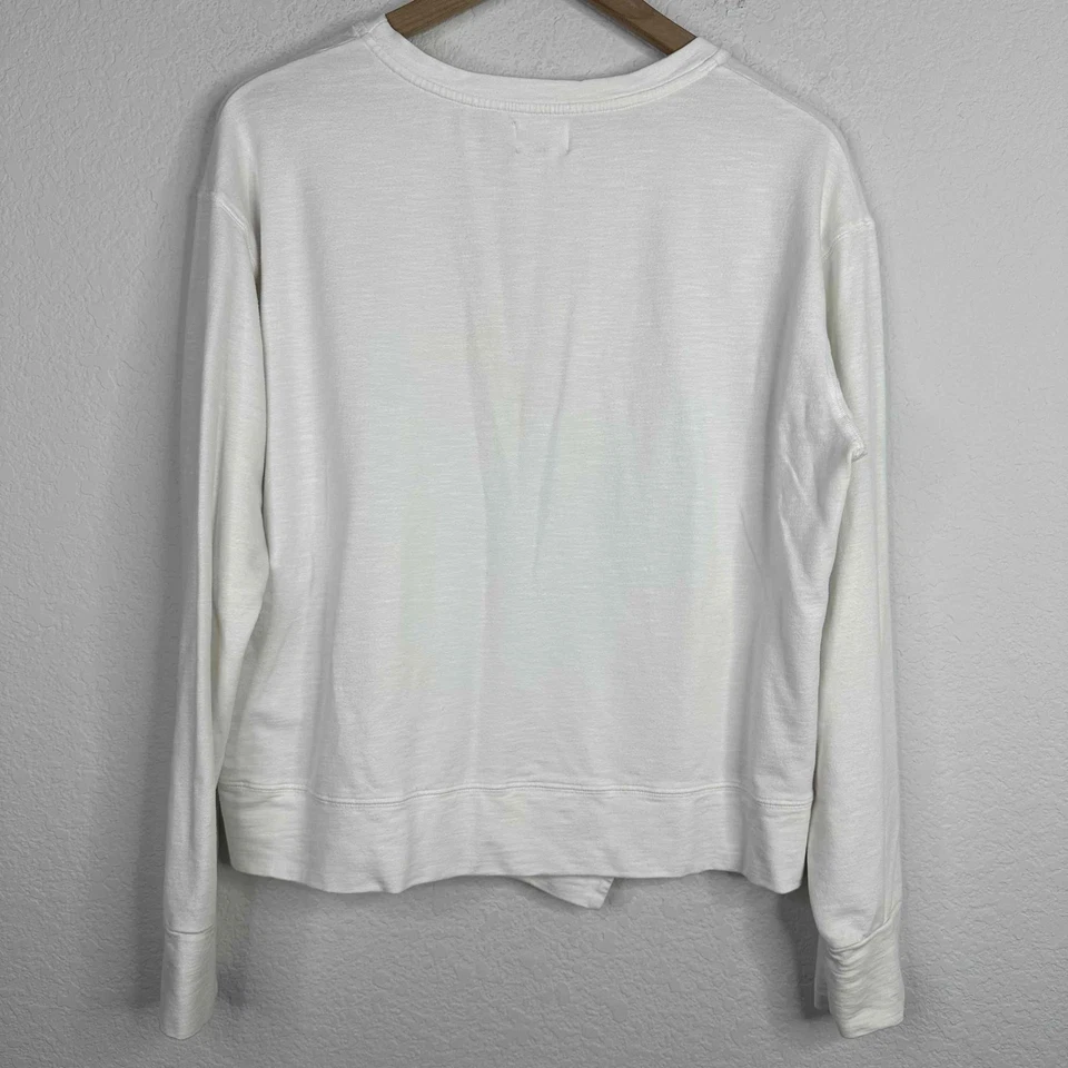 Sundry Sweatshirt Womens Size 3/L White Long Sleeve Lemon Patch Relaxed Hipster - Image 2 of 4