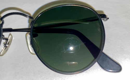 VINTAGE B&L RAY BAN W1574 WYAS BLACK CHROME G15 CRYSTAL ROUND AVIATOR SUNGLASSES - Picture 14 of 16