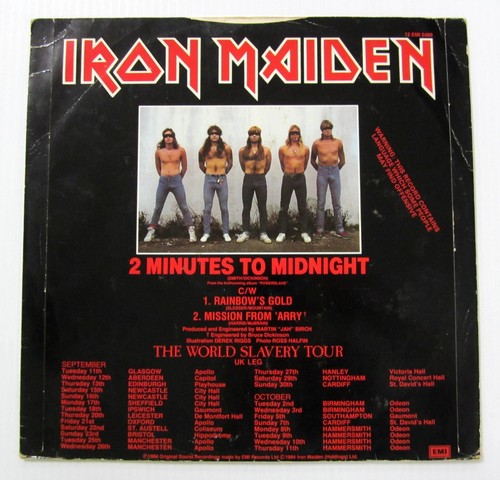 IRON MAIDEN 2 Minutes To Midnight 12" Single 1984 England VG+ Powerslave - Picture 6 of 6