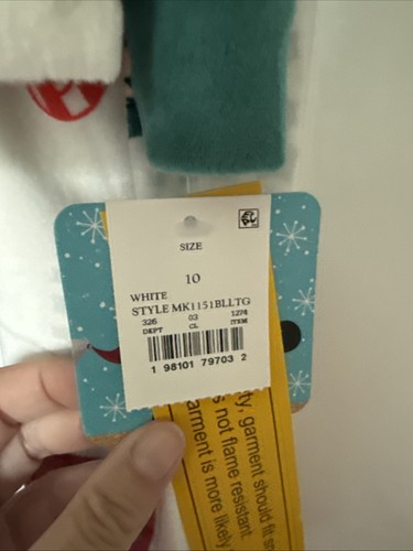 NWT Disney Kids Christmas Pjs Pajamas Mickey & Minnie Mouse Dear Santa Size 10 - Picture 2 of 12