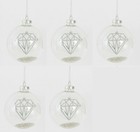 Sass & Belle Shine Bright Floating Diamond Bauble Christmas Tree Decoration x5