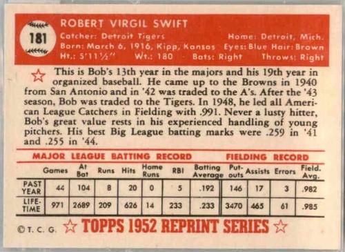 1983 1952 Topps Reprint  Buy 1-50% OFF 2nd #1-200  Mantle-Mays-Robinson-Matthews - Picture 345 of 363