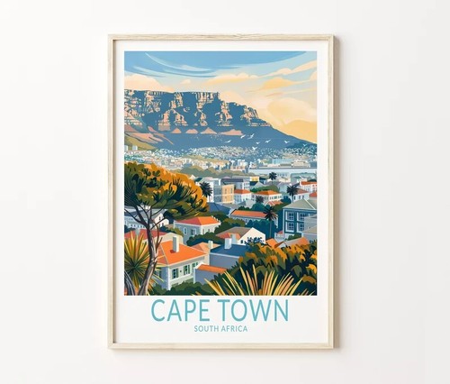 Cape Town Travel Poster, South Africa Wall Art, South Africa Cape Town Poster - Picture 2 of 4