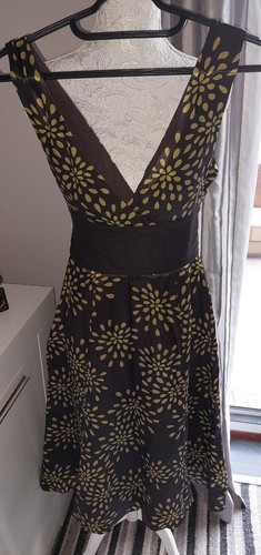 Ted Baker Kleid gefüttert Größe S (TB1) 100% Seide