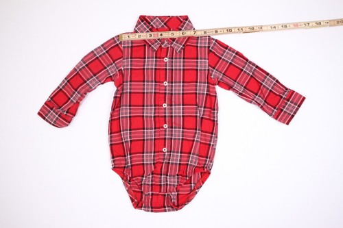 Carter's Just One you Infant Boy's Size 12M Red Plaid Long Sleeve Collared - Picture 11 of 15