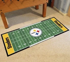 Pittsburgh Steelers Football Field Runner Mat - 72"x30" NFL Licensed Rug Carpet