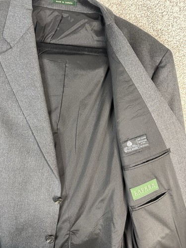 Lauren Ralph Lauren Mens 44R Sport Coat Gray Blazer Jacket 100% Wool - Picture 3 of 8