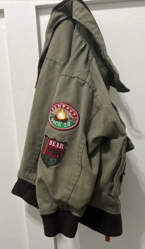 Chaqueta de lona BOYZ Wear by Nannette Troop 26 2T campamento marrón oso otoño camping Foto 2 de 4