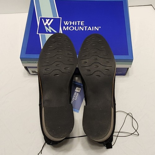 White Mountain Black Suede Ankle Boots 1" Block Heel and Side Zipper Size 9 - Bild 7 von 7