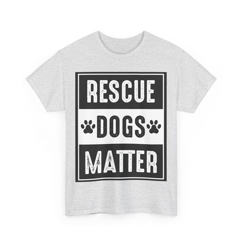 Rescue Dogs Matter Pawprints Dog Love Unisex Heavy Cotton Tee - Picture 8 of 37