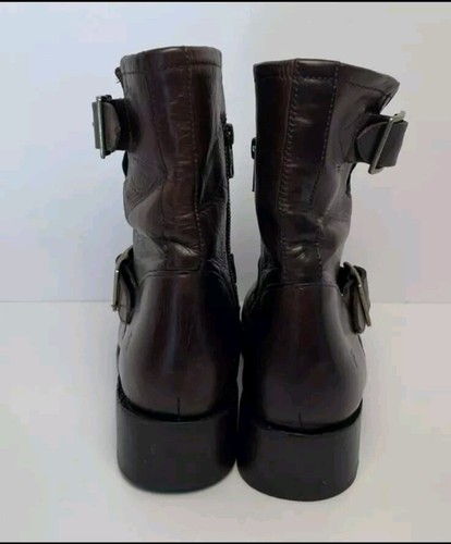 Frye Vicky Engineer Boots Womens Size 9.5B Brown Leather Ankle Bootie Motorcycle - Picture 4 of 12