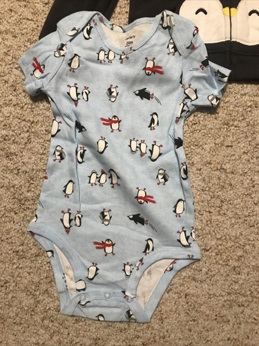 Carter's Infant Baby Boy Romper Bodysuit, Pants Coat /Jacket 3PCS Outfit Set 24m - Picture 4 of 9