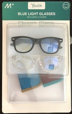 2 Pair of Kids Blue Light Blocking Glasses, Anti Eyestrain UV Protection w/Cases