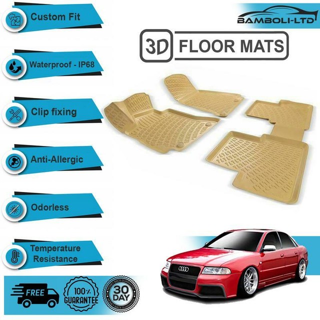 3D Molded Interior Car Floor Mat for Audi A4 B5 19962001(Beige) eBay