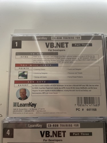 Sealed Microsoft VB.Net Learn From The Developed Learnkey Cd ROM Training - Picture 7 of 13