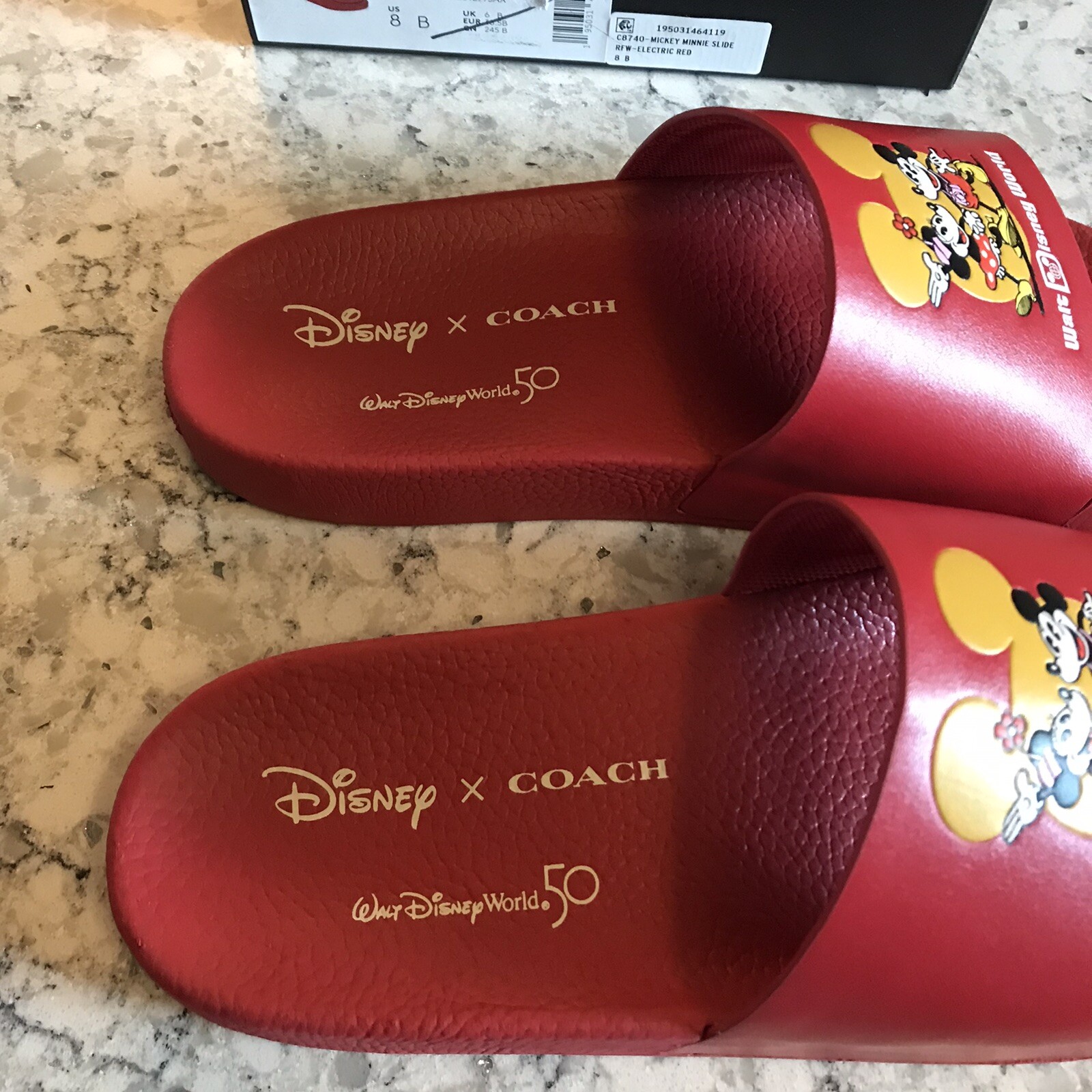 Coach x Disney electric red Mickey Mouse slides 7 | eBay Coach x Disney electric red Mickey Mouse slides 7 | eBay