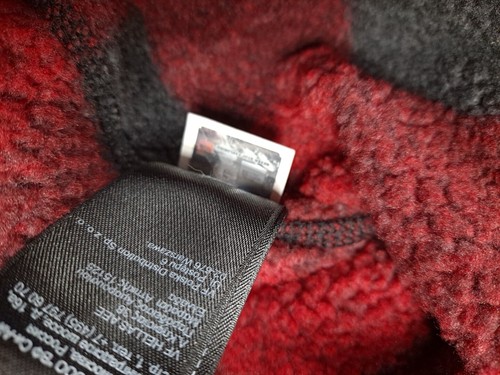 The North Face Large Red Black Buffalo Plaid 1/4 Zip LongSleeve Fleece Shirt - Bild 11 von 11