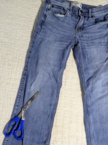 Abercrombie Kids Jeans Size 11/12 Blue Denim Thin Comfort Straight 26x25 - Picture 4 of 16