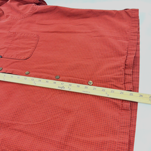 Vintage Y2K Abercrombie Herren Large Baumwolle SS geknöpft rot kariert Shirt - Bild 3 von 9