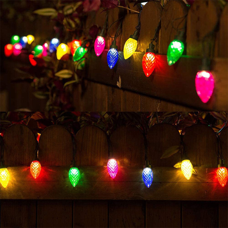 图片 81 - 50 LED 16.4ft Solar String C6 Strawberry Outdoor Decor Fairy Lights - Multicolor