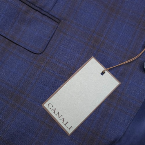 $1750 Canali Siena Blue Plaid Sport Coat Jacket Mens Size US 44R (Italy 54R) - Picture 7 of 11