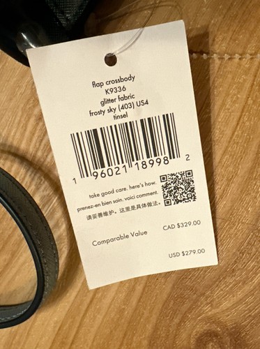 Bolso Bandolera Kate Spade Brillo Tela Oropel Cielo Escarchado Sobre K9336 - Imagen 11 de 13