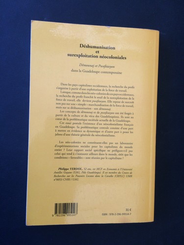 Philippe Verdol Déshumanisation et surexploitation néocoloniale Guadeloupe Signé - Picture 3 of 3