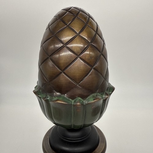 12” Brass Bronze Acorn (Spiritual) Finial Mantel Shelf Ornament From India 5.5# - Picture 13 of 15