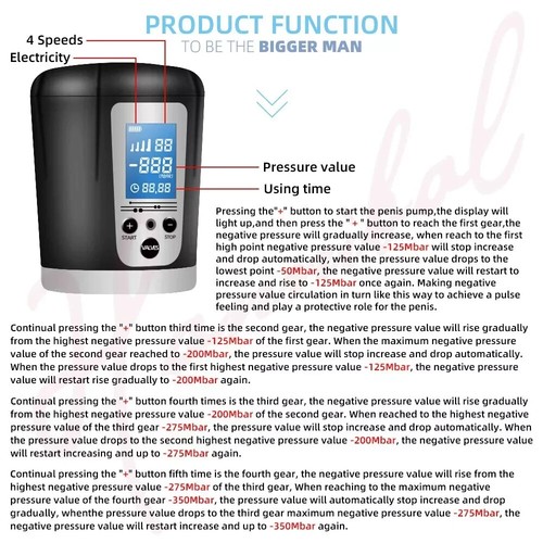 Vacuum Electric Penis Pump Digital rechargeable Male Men Penis Enlarger Growth - Picture 9 of 18