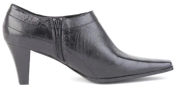 Nuevo LIZ CLAIBORNE Mujeres Cuero Cremallera Lateral Tacón Punta Punta Botín Botín Zapato Foto 2 de 4