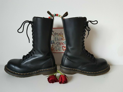 Dr Doc martens 14 eye 1914 black boots metal toe steel cap UK 5 EU 38 US 7