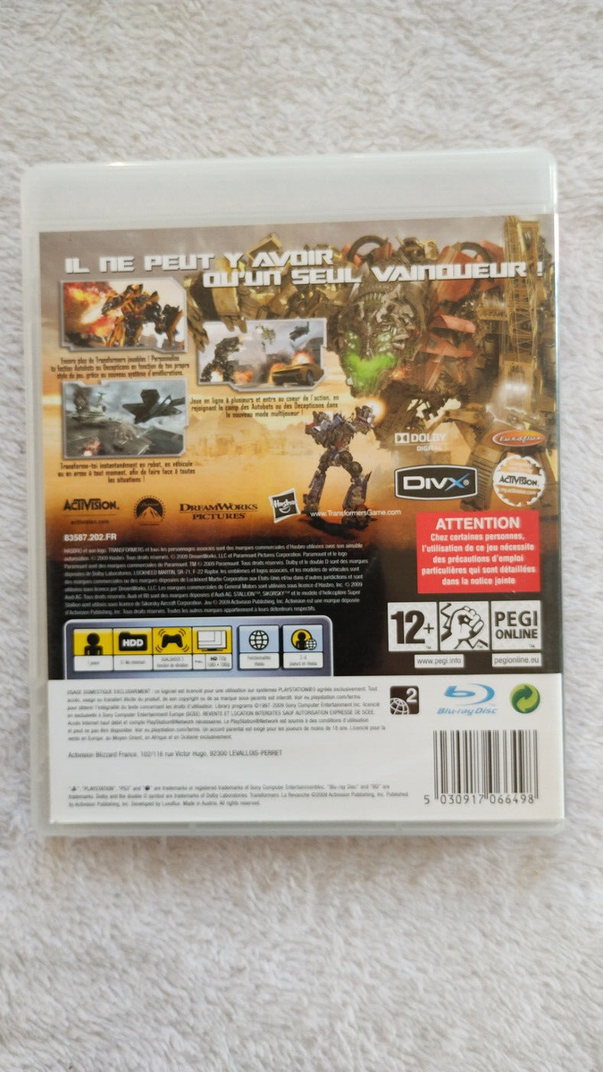 Jeu Transformers : La Revanche - Version FR Complète Pour PS3 - État Correct, Jouable