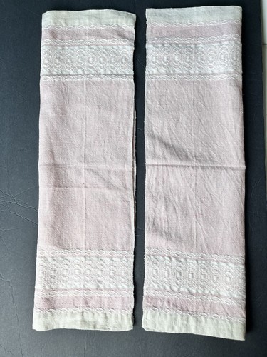 2 BLASSROSA HANDTÜCHER - MCM - gewebter DAMAST handgenähter Saum - ca. 22"x13" - guter Zustand - Bild 6 von 13